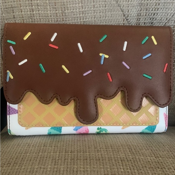 Loungefly Handbags - Loungefly Disney Princess Ice Cream Sundae Brown and Yellow Sprinkle Wallet NWT